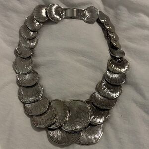 Ann Taylor Silver Petal Necklace